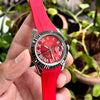 ROLEX DATEJUST RED STRAP AUTOMATIC