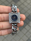 Michael kor s Chain Lock Women s Silver Blue