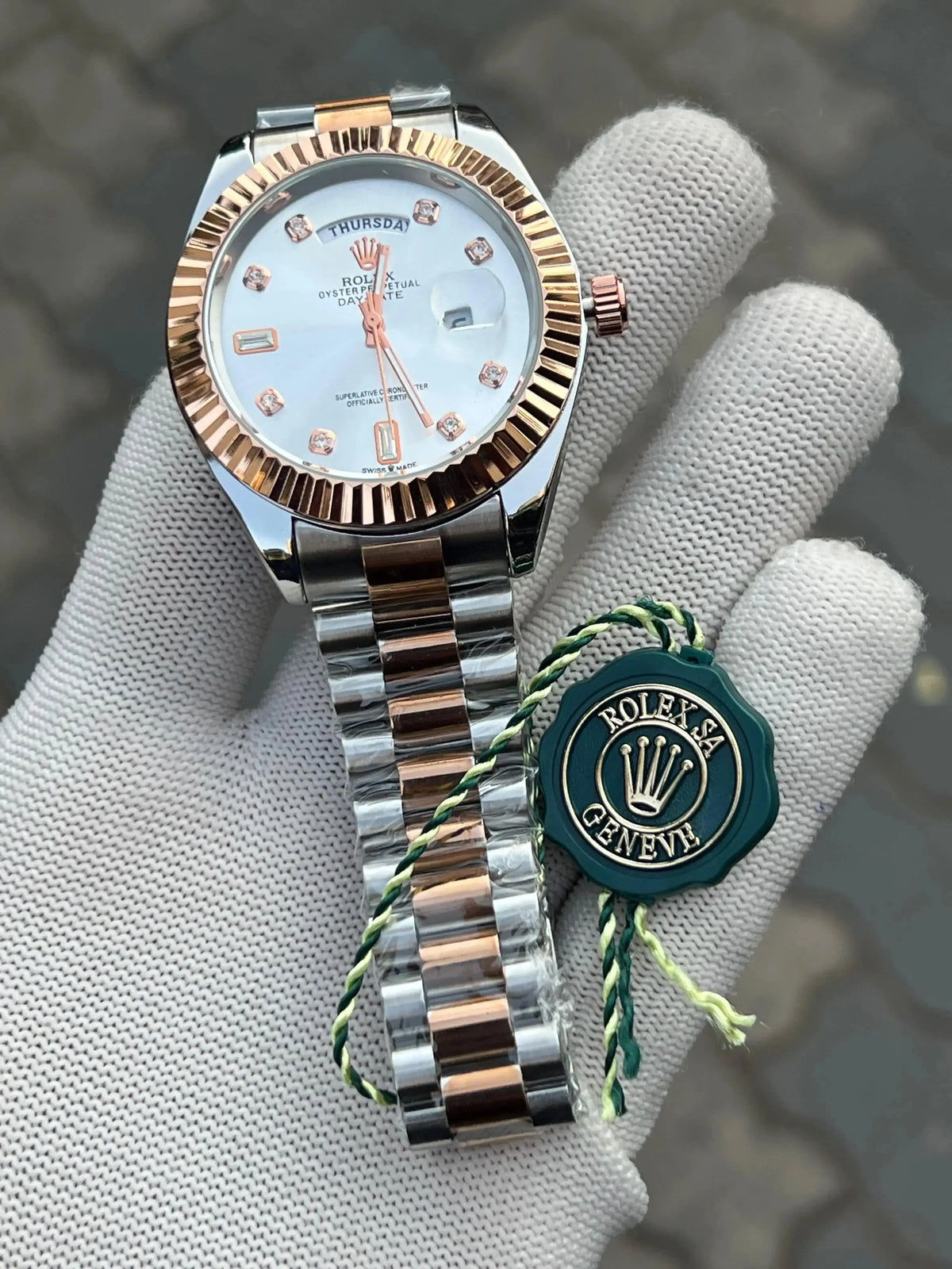 Rolex Two Tone Diamond White 