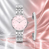 Daniel Wellington Petite Lumine Silver Rose Pink with Classic Silver Bracelet