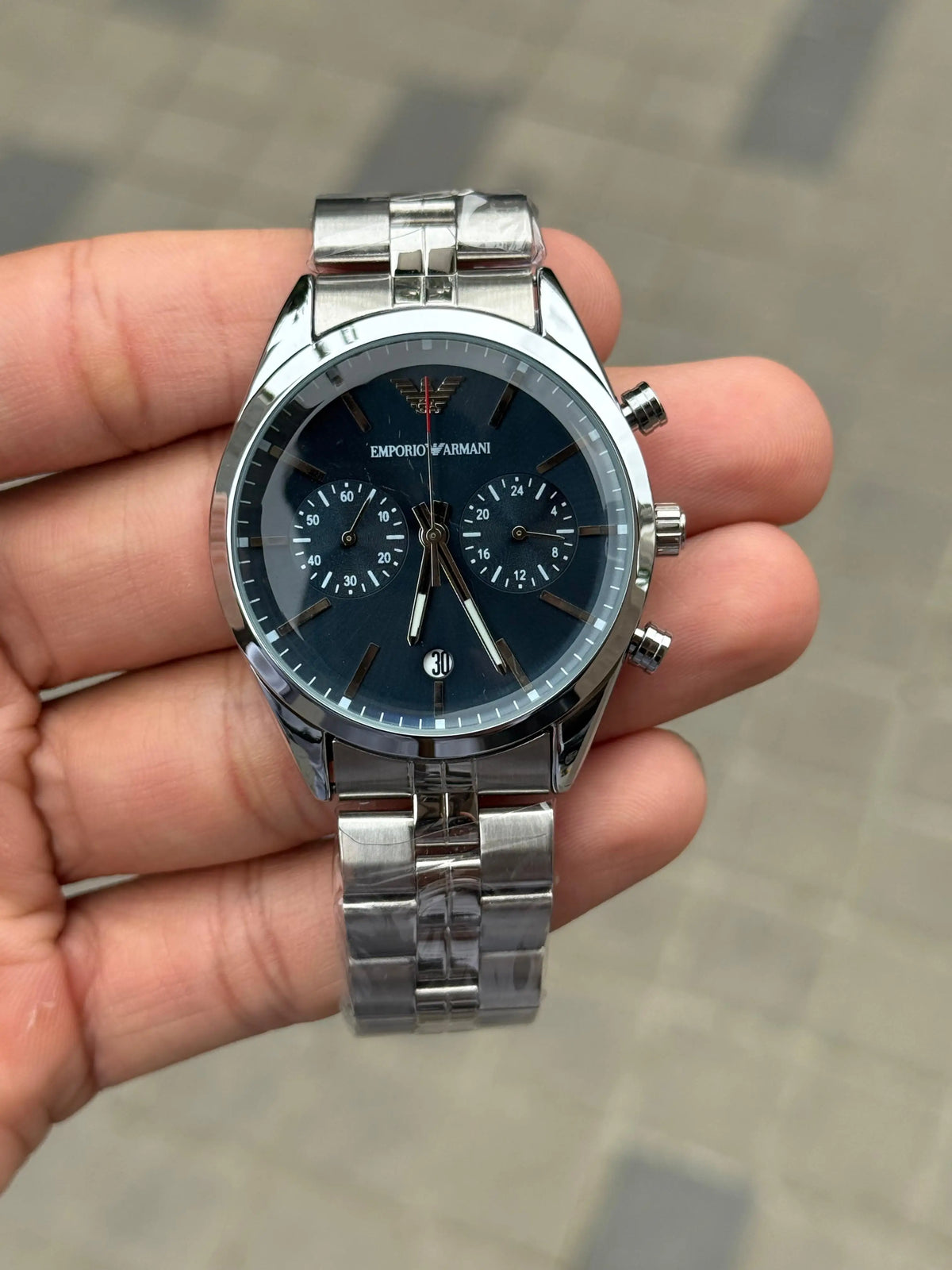 Emporio Arman_i Chronograph Silver Blue
