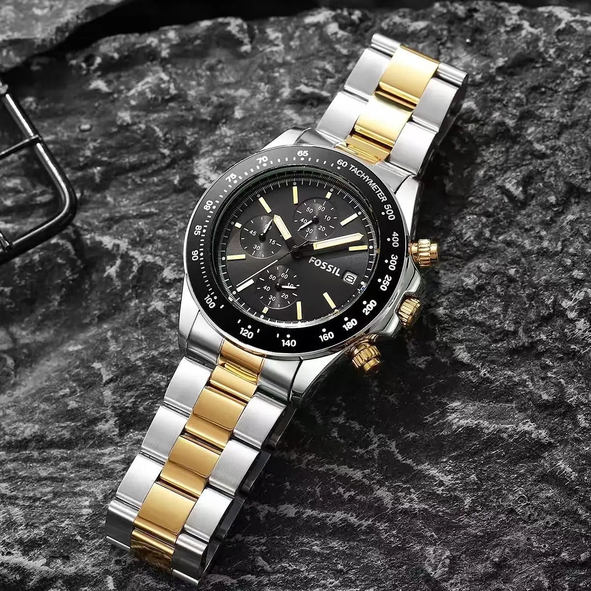 Fossi_l Black Chronograph Watch 202