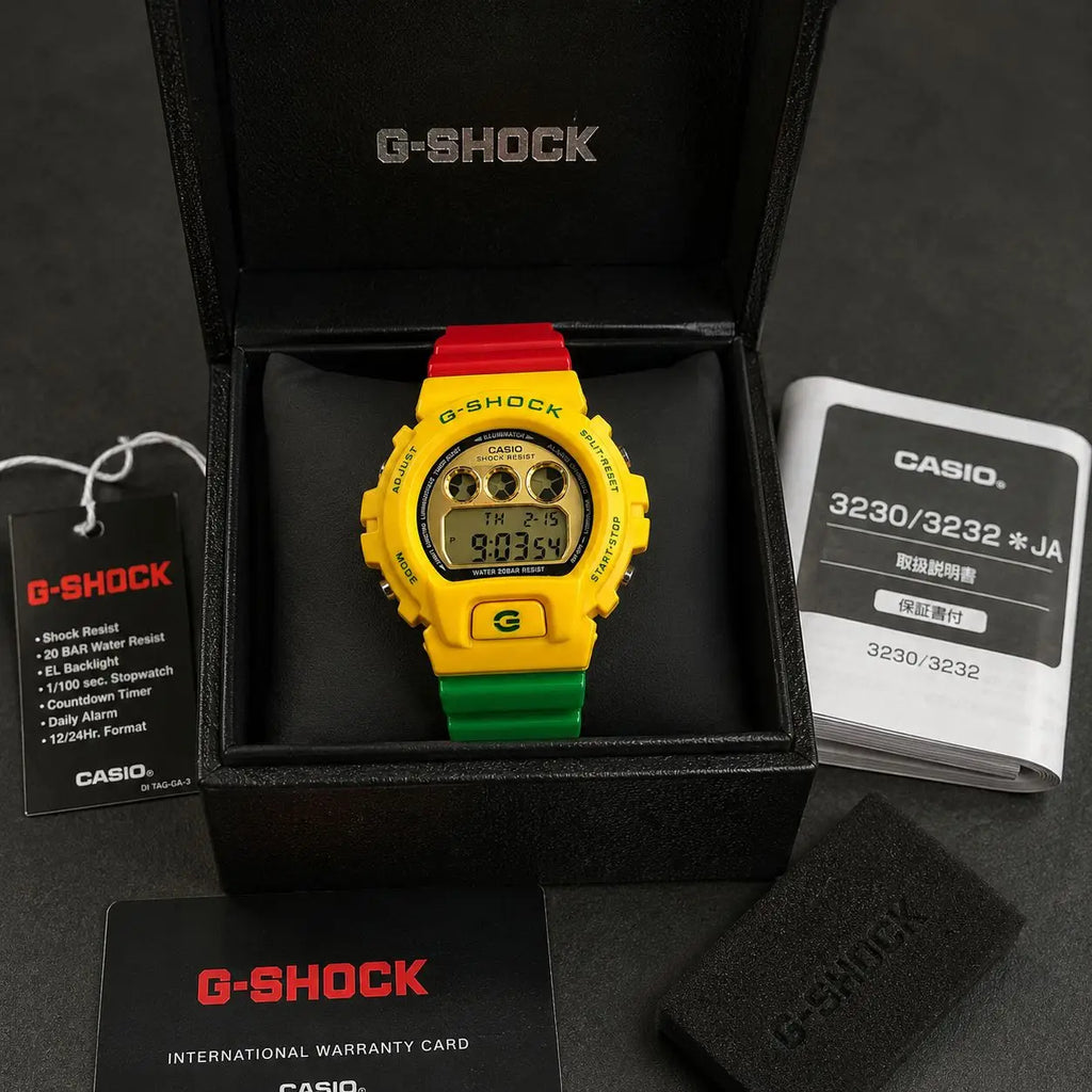 Gshock DW6900 Rasta Matte Theme