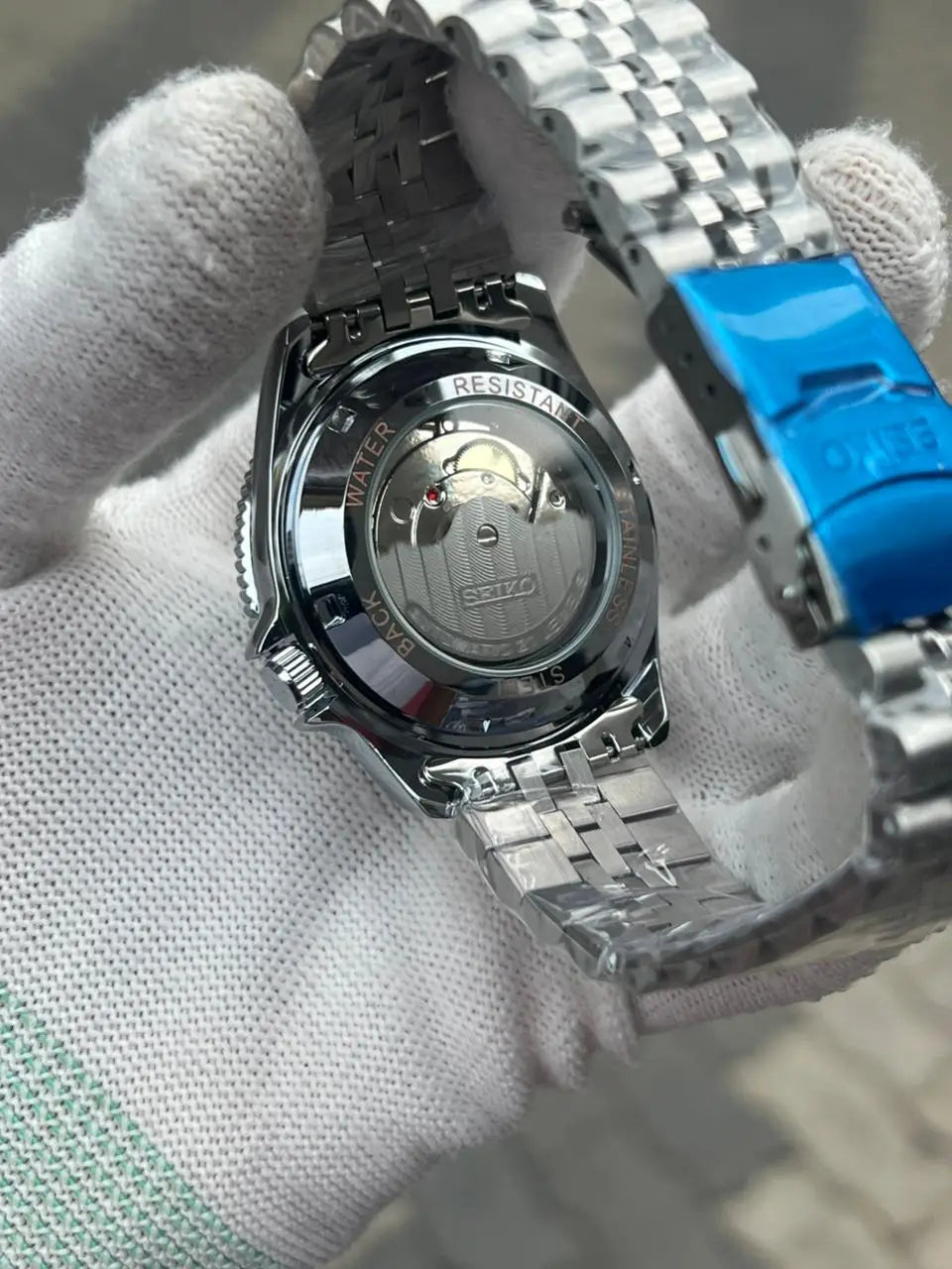 Seik_o Gmt Sports Quartz Back Open 4 Niddle Swift Movement Black