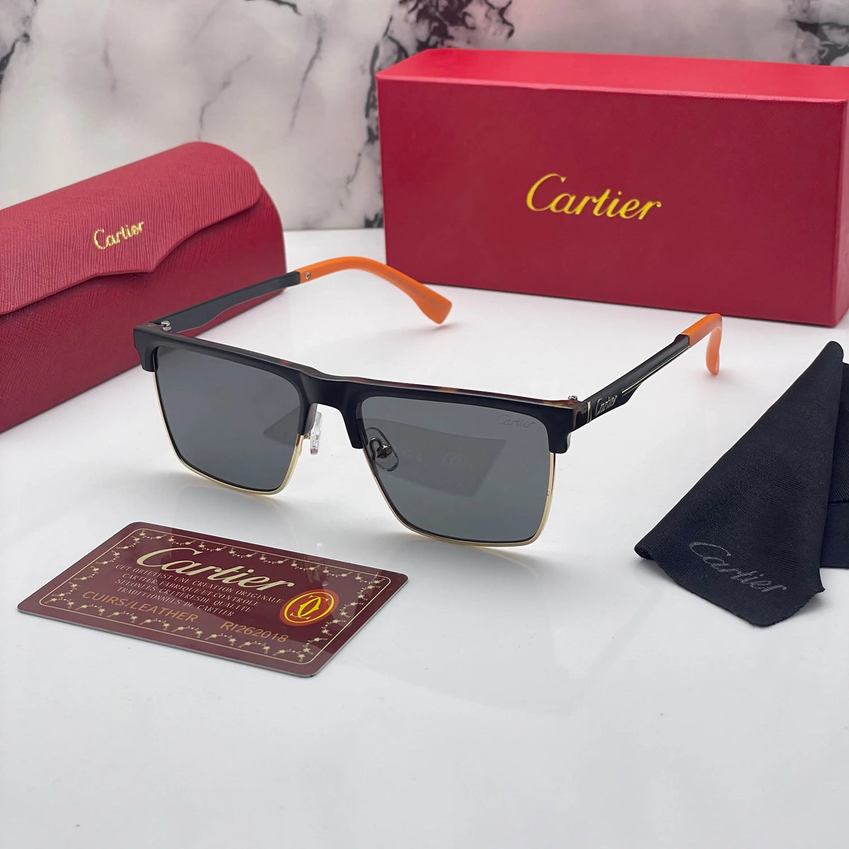 Cartier 18322 Black Gold Orange 