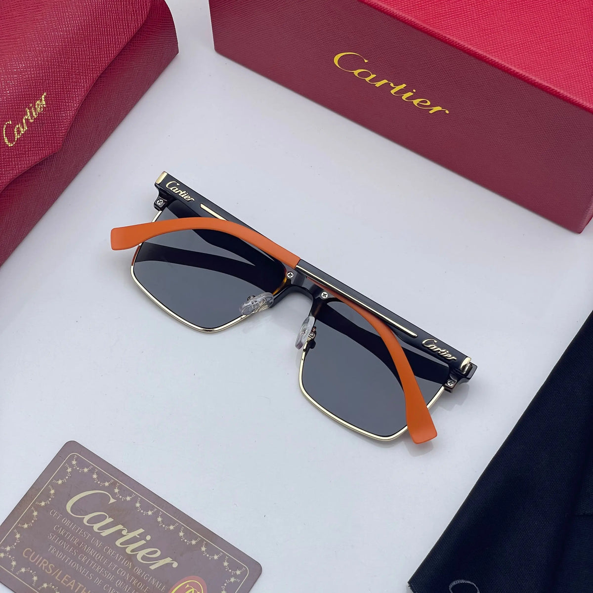 Cartier 18322 Black Gold Orange 