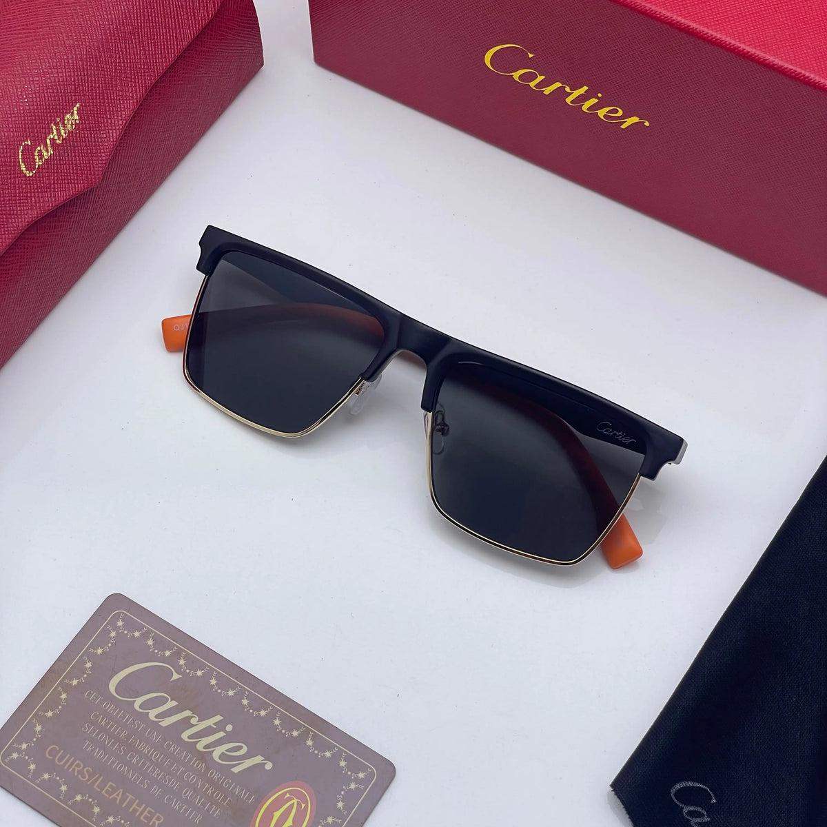 Cartier 18322 Black Gold Orange 