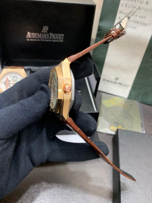 Audemars Piguet brown leather belt