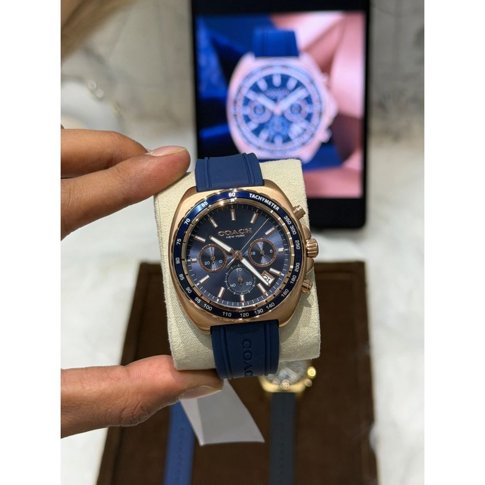 Coach Charter Tachymeter Blue Rose Gold
