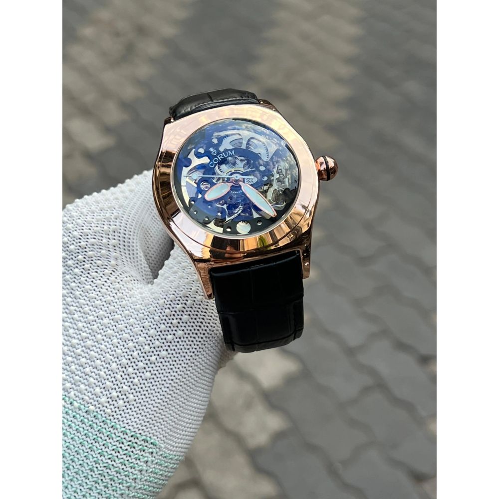 Corum Automatic Leather Belt Black Gold