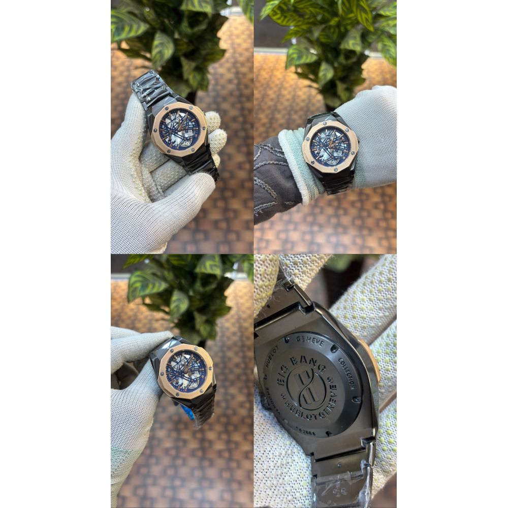 Hublot Big Bang Aero Bang full black Skeleton Dial Watch Quartz