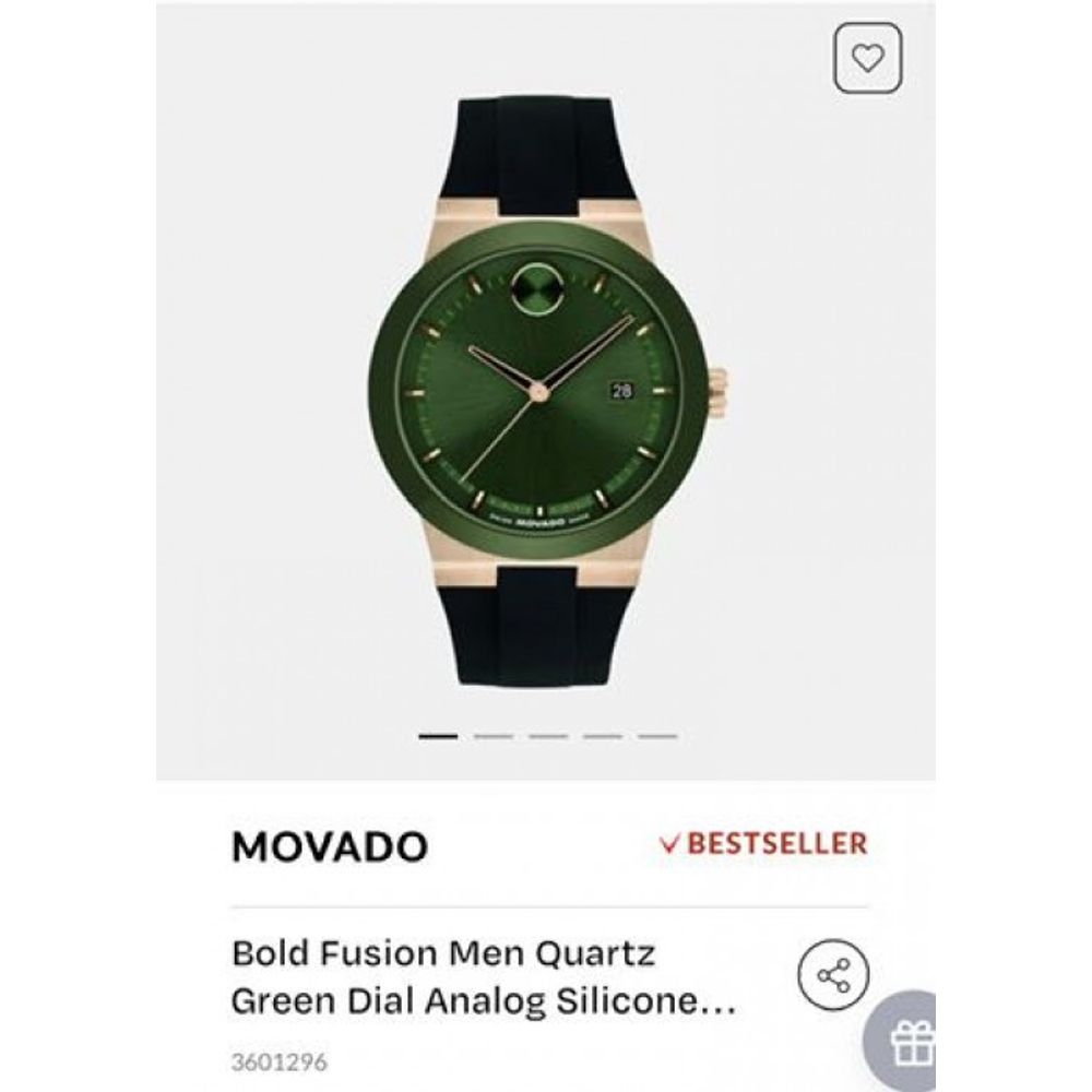 Movado Bold Fusion Black Green Authentic Store Quality
