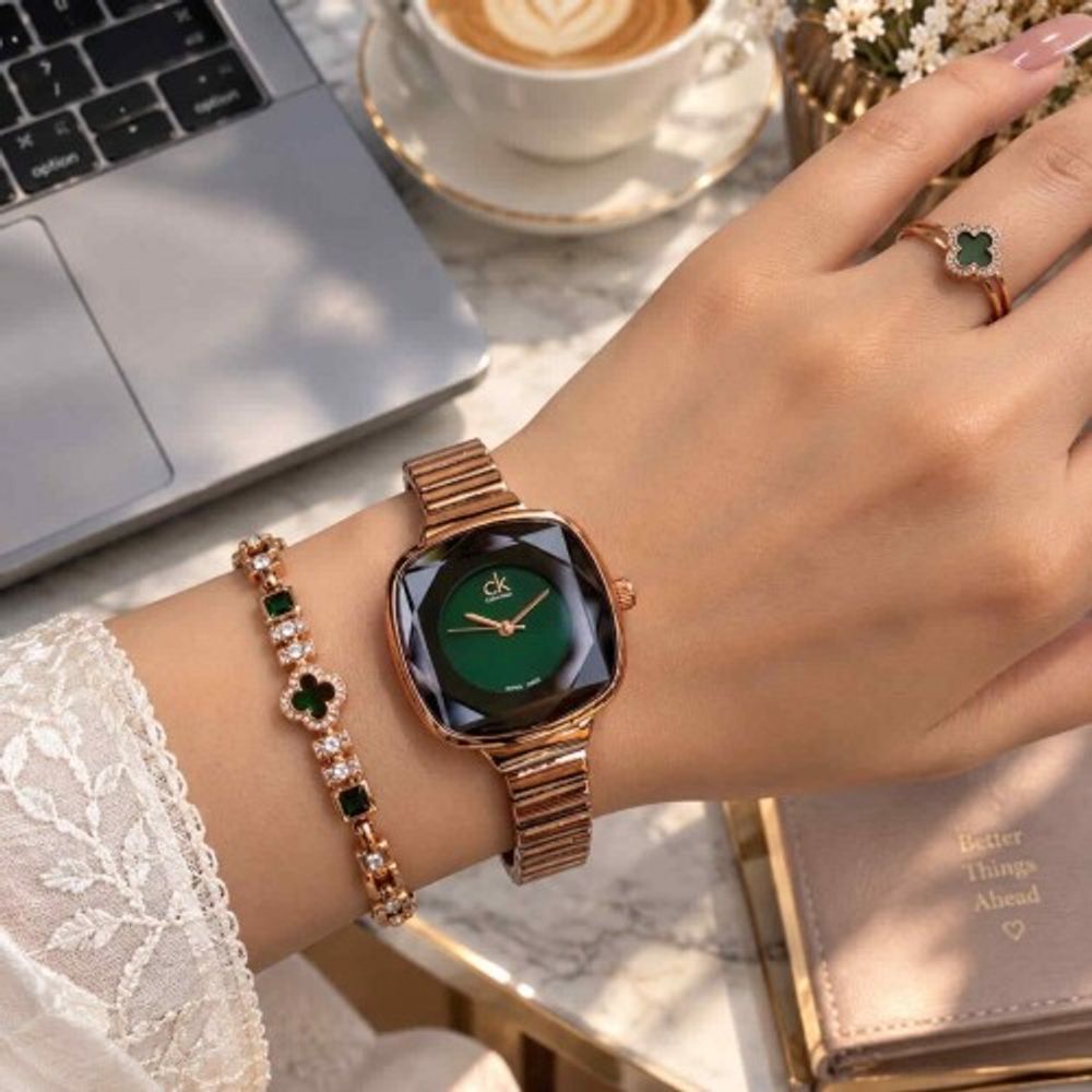 CALVIN KLINE_LADIES_BROWN-GREEN