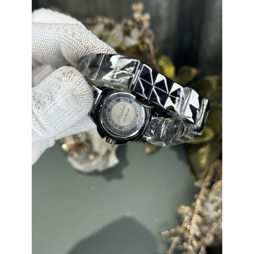 Mashali All Black Rotating Floral  Premium Watch