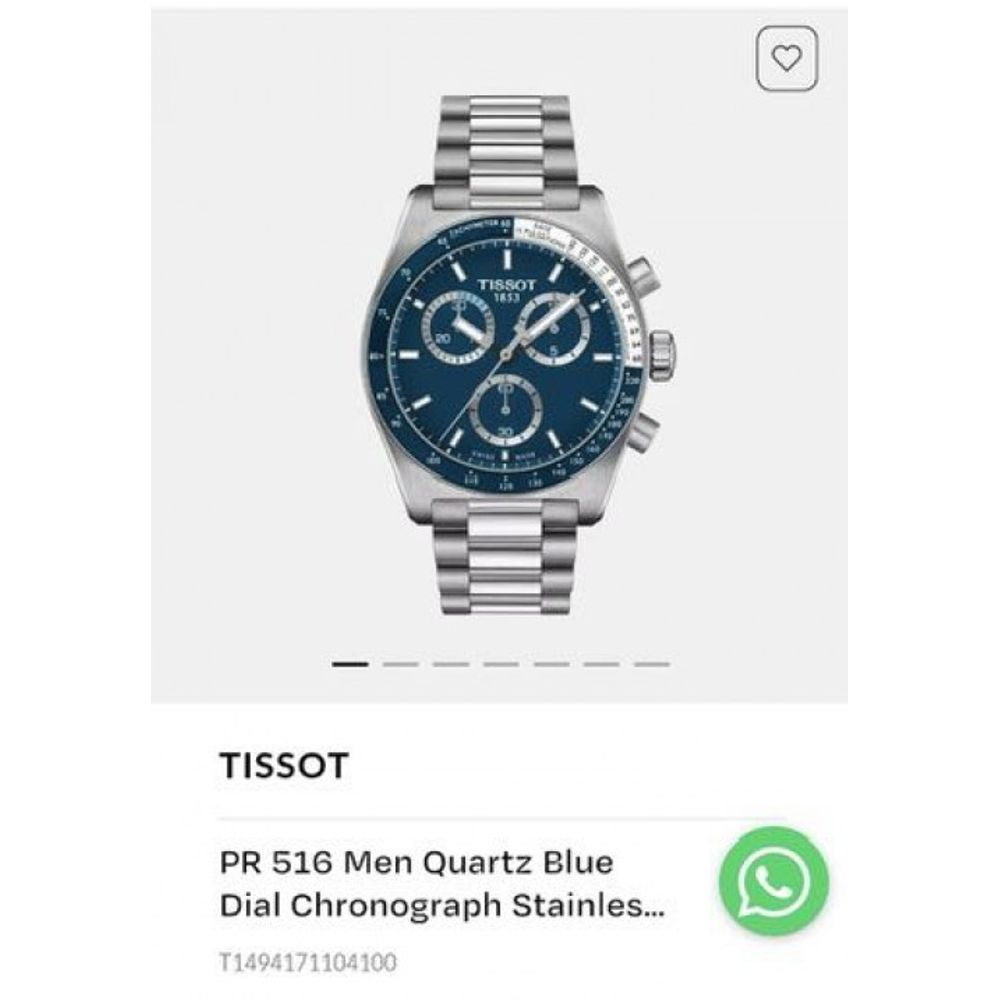 Tisot PR516 Silver Blue Authentic Store Quality