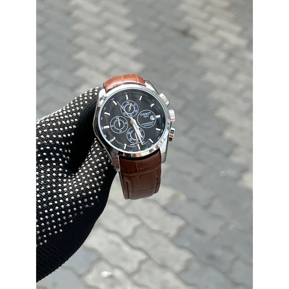 Tissot 1853 Belt Brown Black Silver