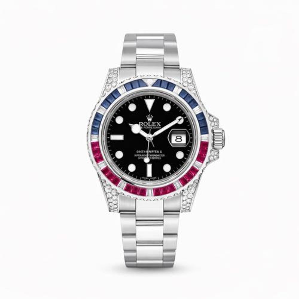 Rollex GMT Master II Ruby Diamond Set Bezel