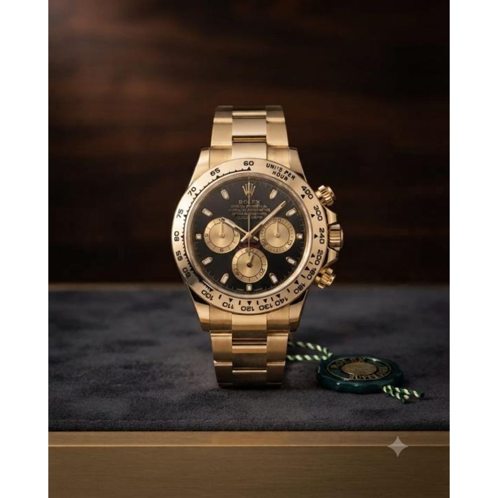 Rollex Daytona Oyster Perpetual Gold Black Dial