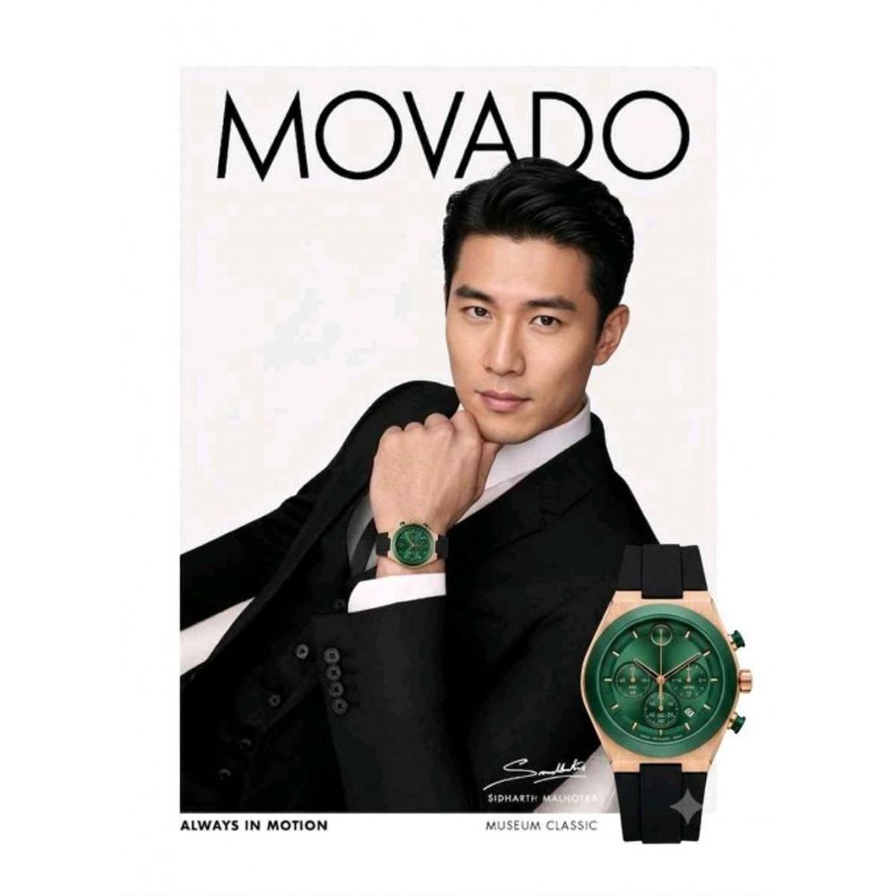 MOVADO BLACK GREEN F1012