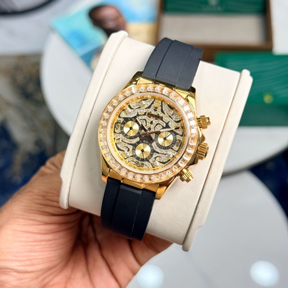 Rollex Daytona Tiger Of Eye Golden