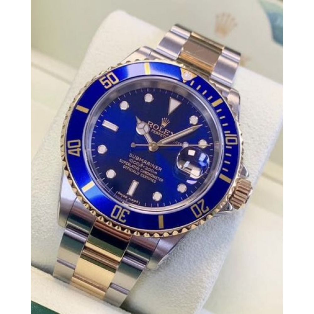 Rollex Submariner Silver Gold Blue YZ