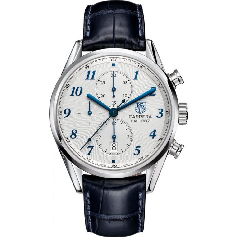 TAG Heueer Carrera Calibre 1887 Automatic Chronograph blue and white