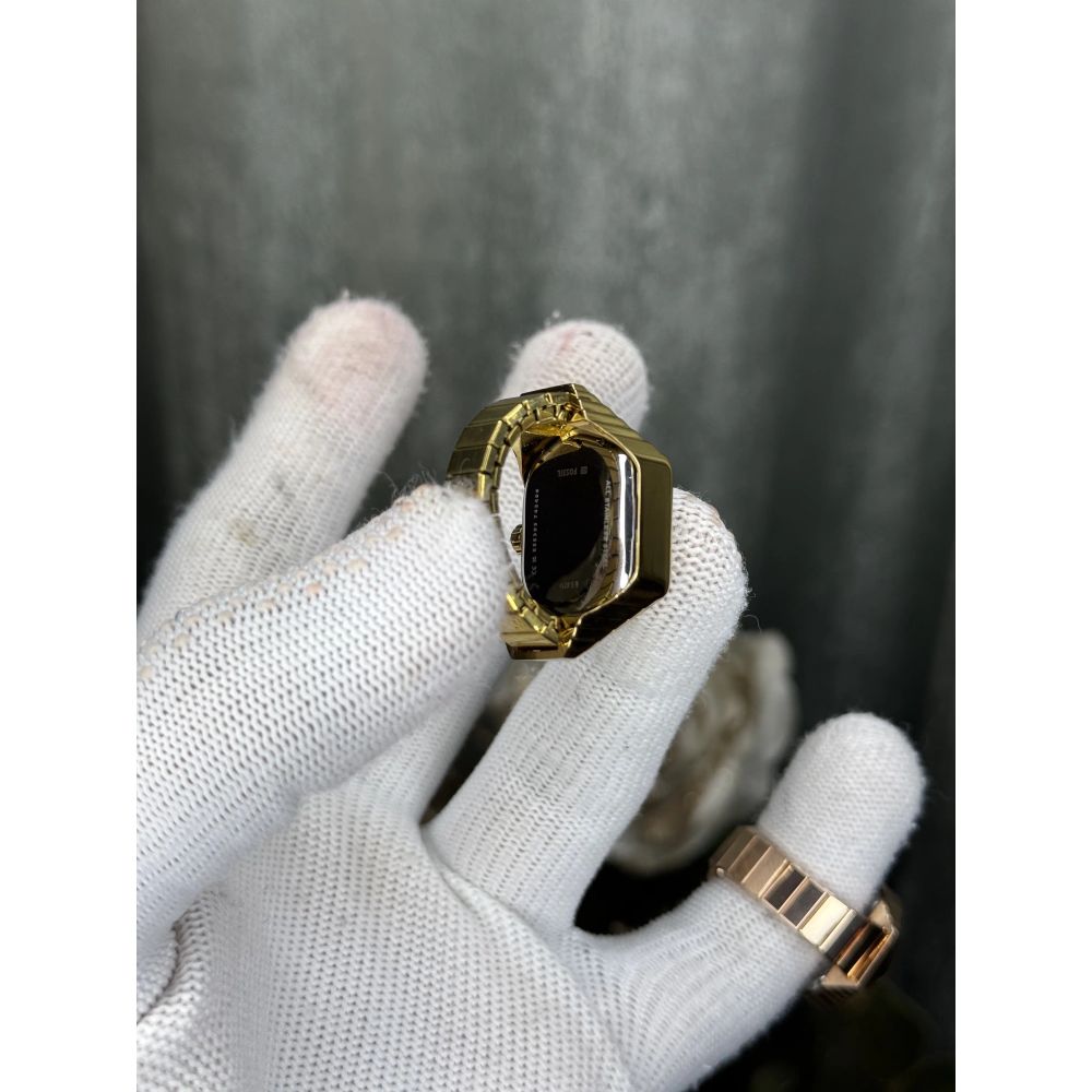 Fossi l Serpentine Gold Green Ring Analog Watch