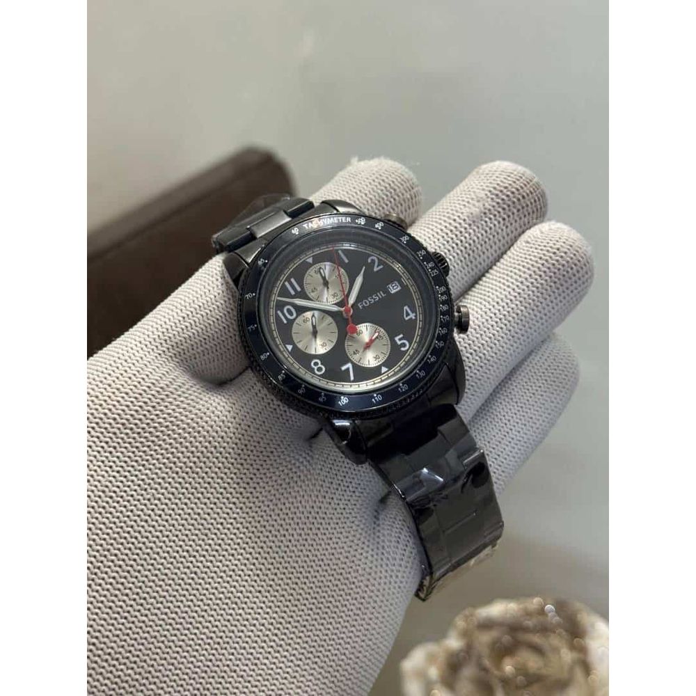 Fossi l Tourer All Black Chronograph Metal Watch