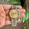 Rollex Date Just 41 Jubilee Strap Silver Gold Champagne Dial