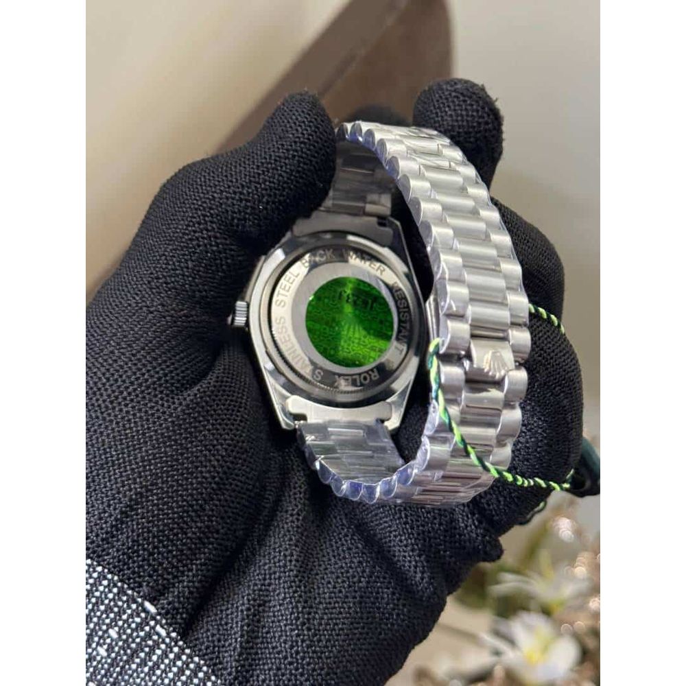 Role x Oyster Perpetual Day Date Blue Dial Metal Watch
