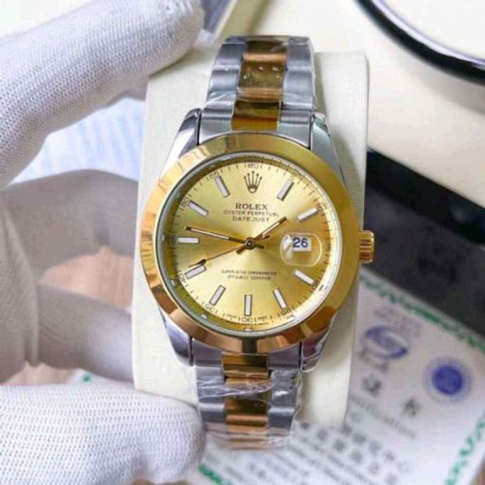 rollex_date just to tone gold