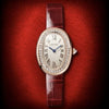 Cartiar Baignoire Rosegold Wine Leather Diamond Set Bezel