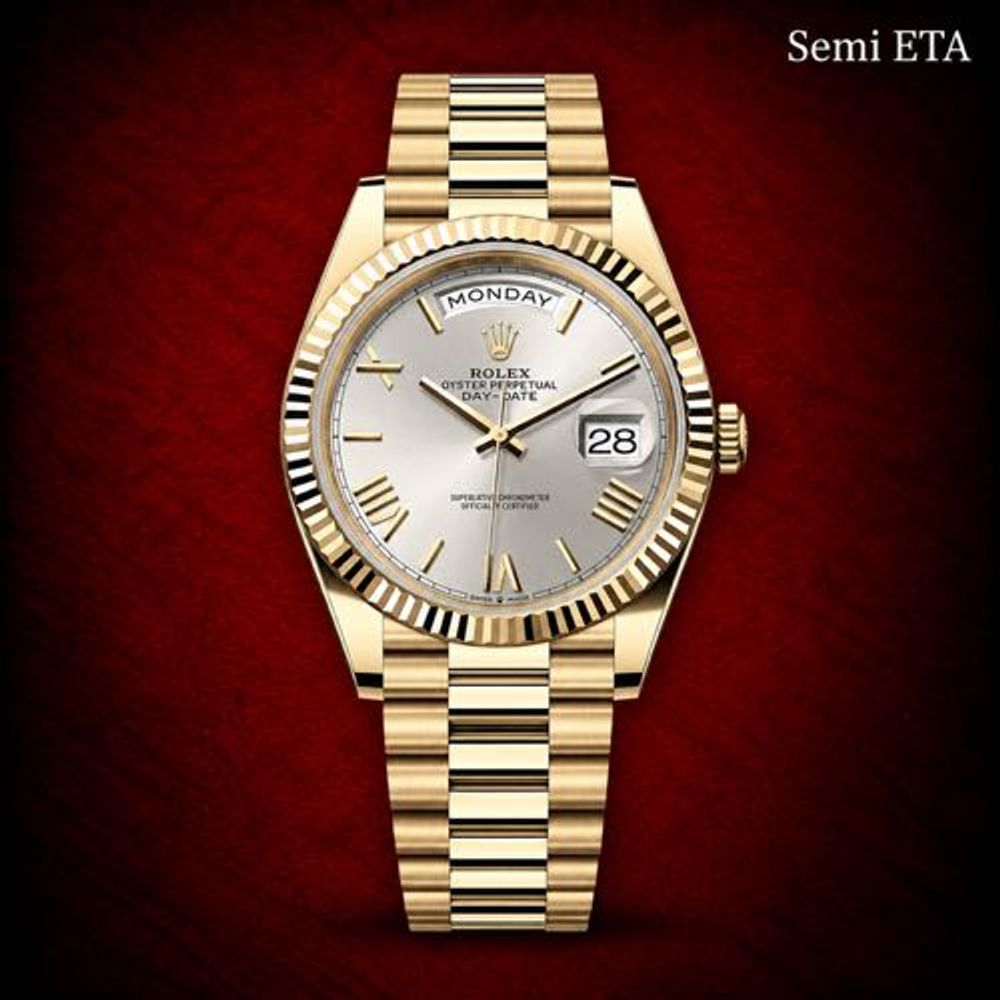 Rollex Day Date Yellow Metalic Golden Dial