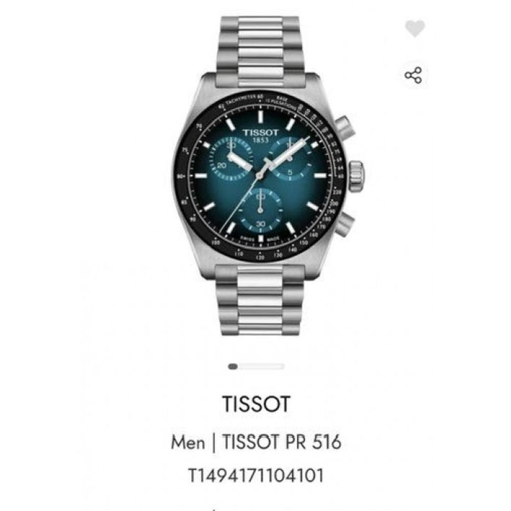 Tisot PR516 Silver Sea Blue Authentic Store Quality