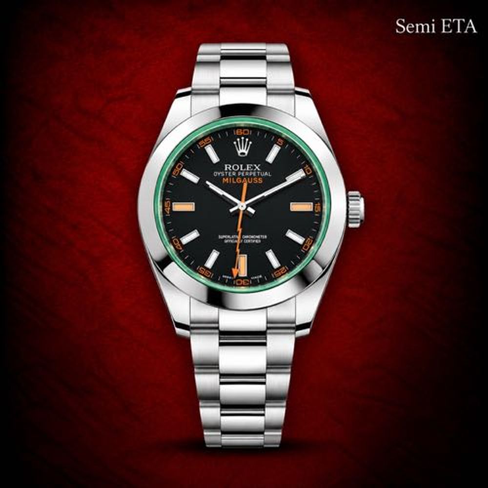 Rollex Milgaus Stainless Steel Oyster Strap 40mm