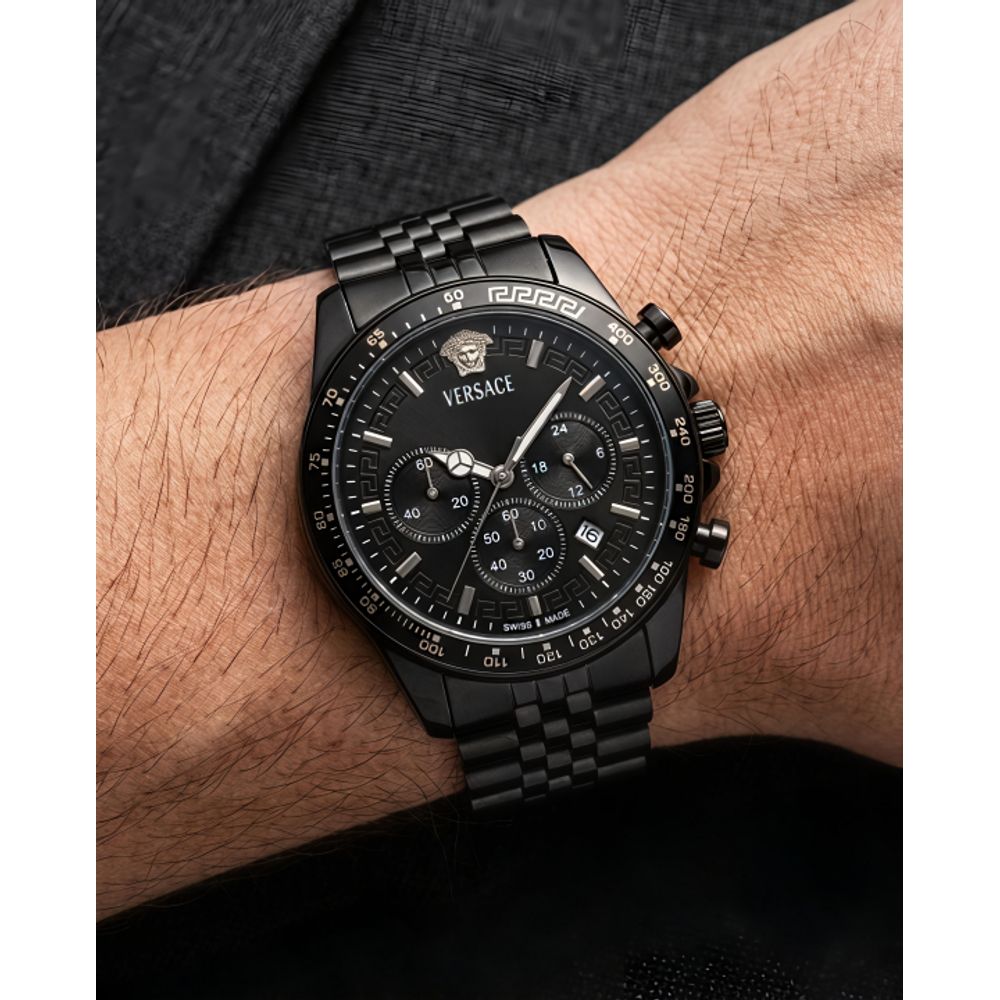 Versace Greca Chronograph Black