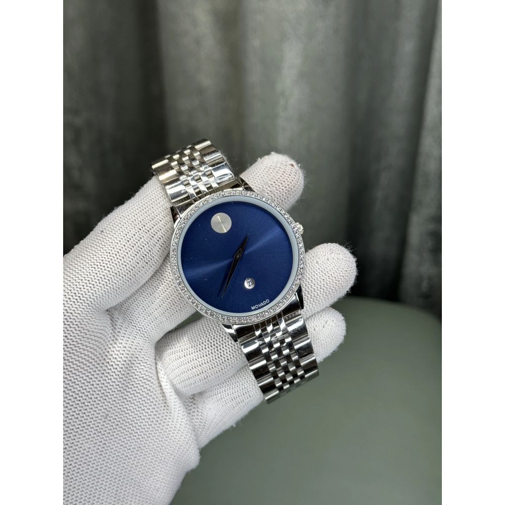 Movado Museum Classic Blue Diamond Premium Watch