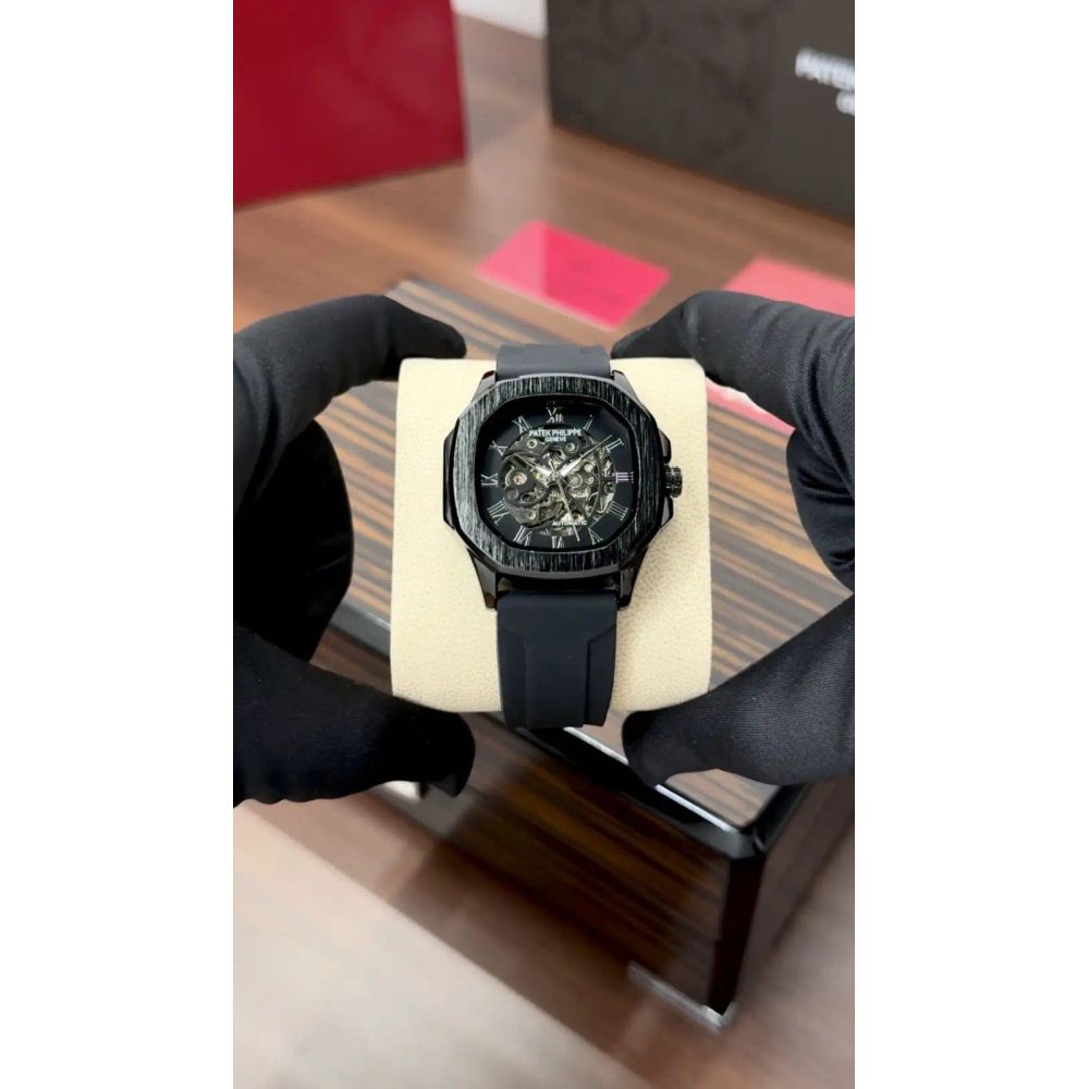 Patek Phillep e Skeleton Automatic Silicone Black