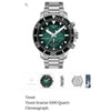 Tisot Seastar Chronograph 1000 Green Authentic Store Quality