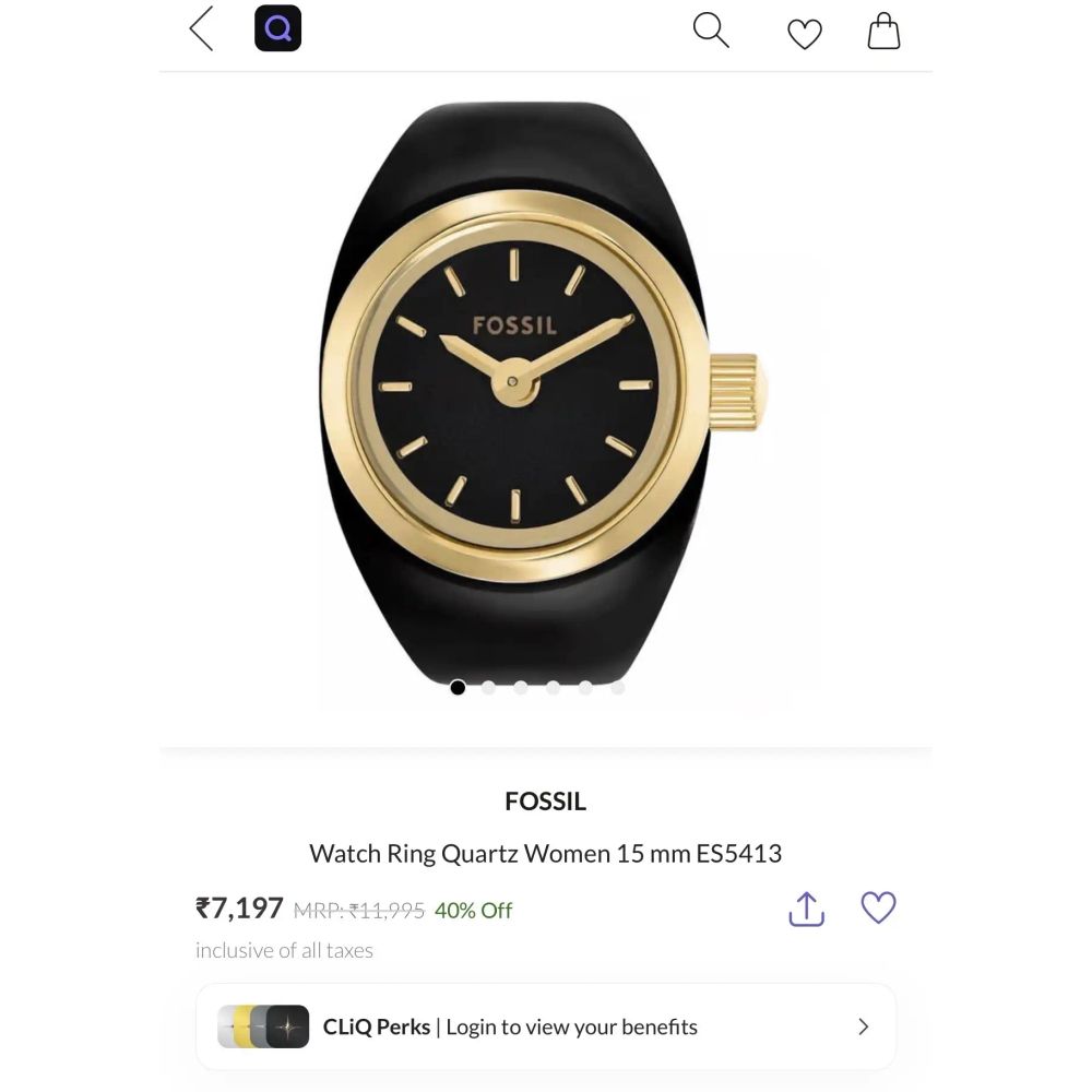 Fossi l Gold Black Ring Premium Ladies Watch