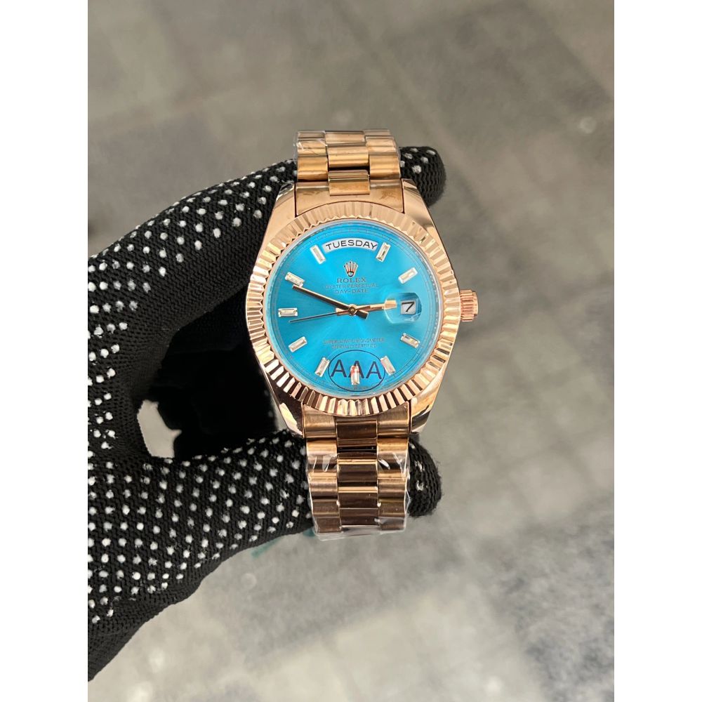Rolex Day Date Rose Gold Blue