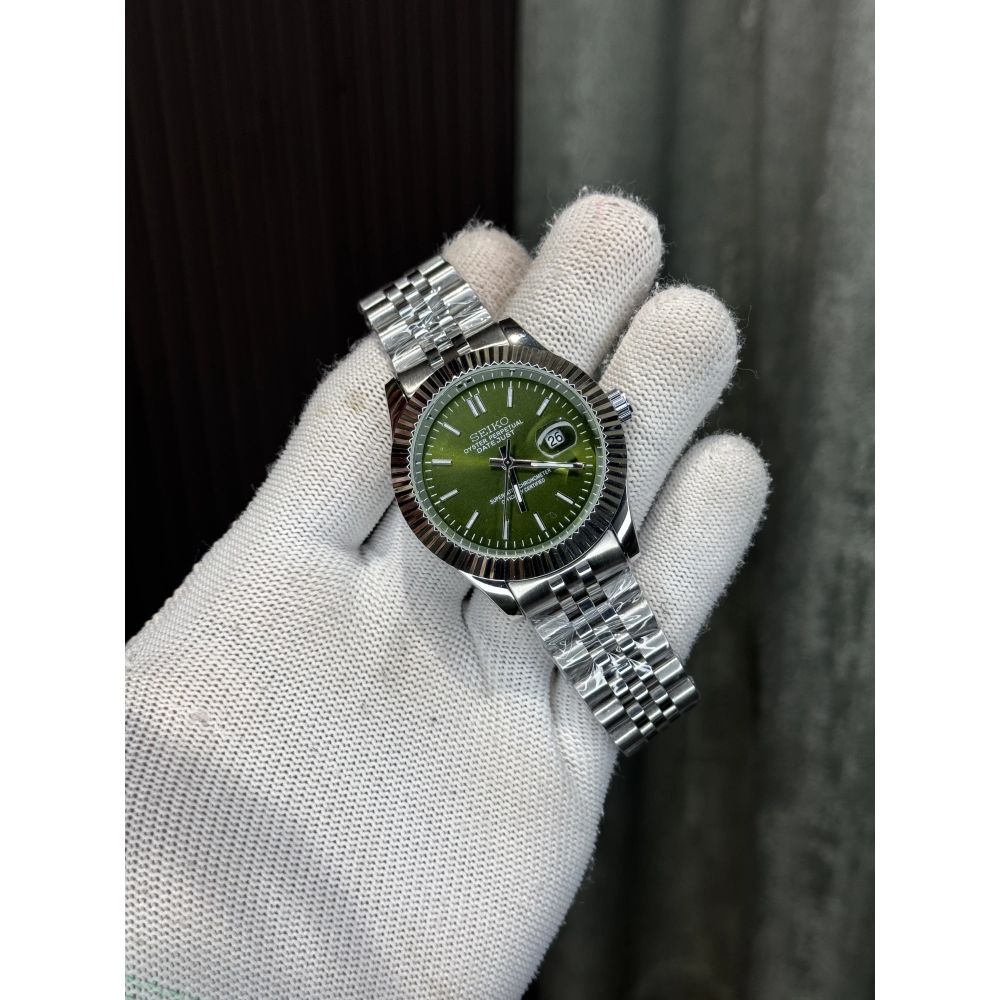 Seik o Datejust Silver Green Premium Watch