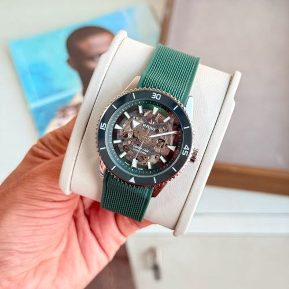 Raado Captain Cook Silicone Strap Skeleton Dial Men Swach