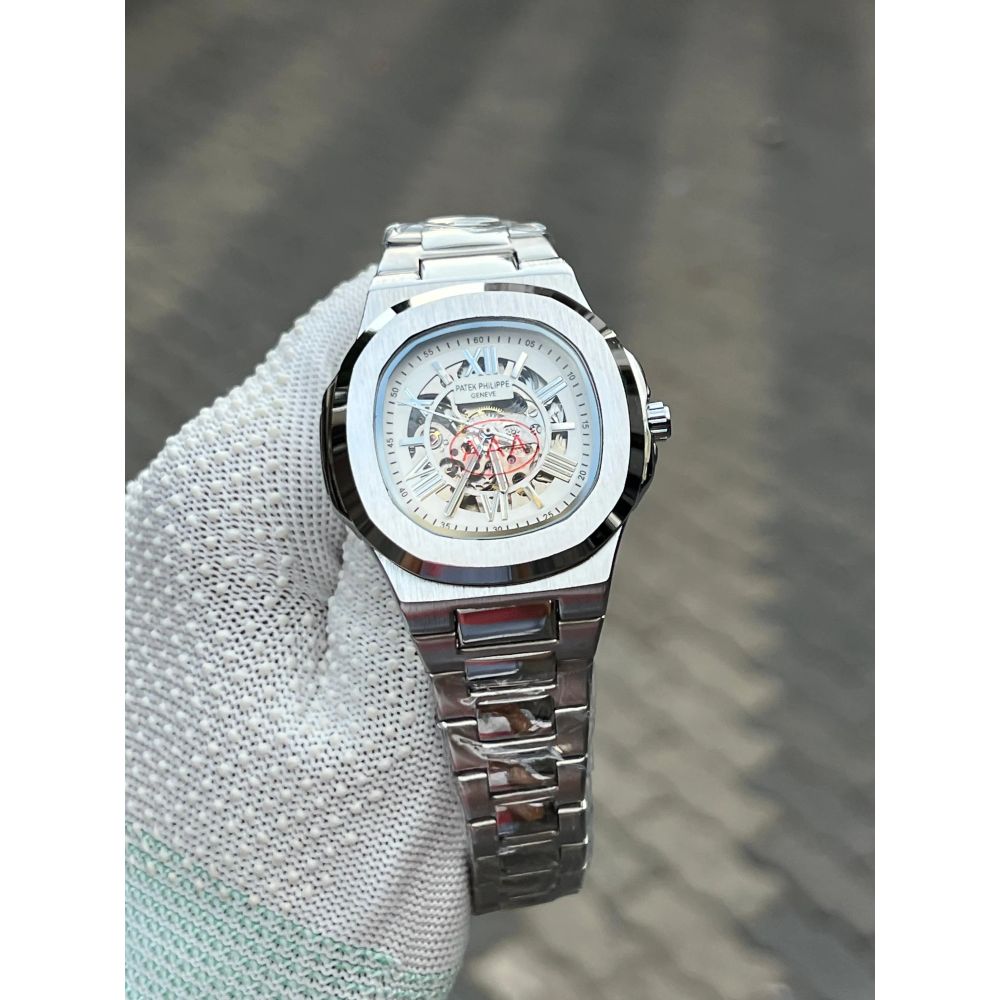 Patek Phillipe Skeleton Roman Silver White