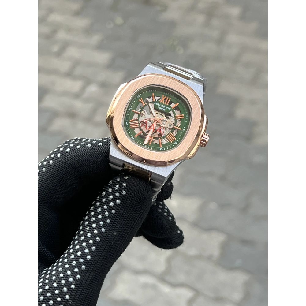Patek Phillippe Automatic Skeleton Two Tone Rose Gold