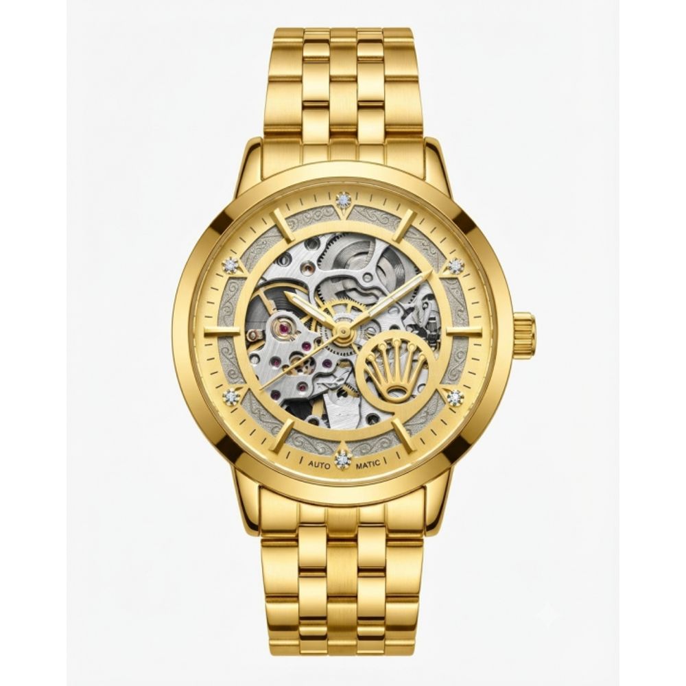 Rollex Mechanical Automatic Golden Watch