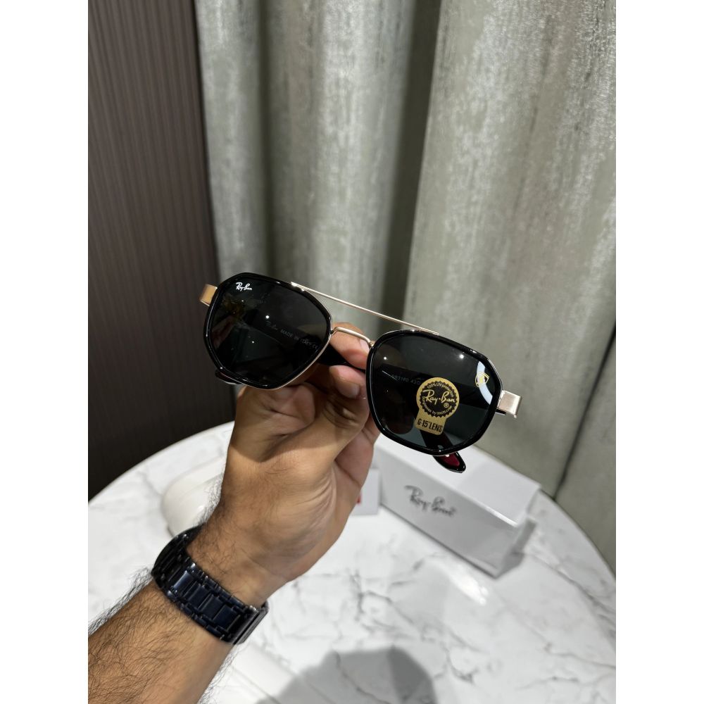 RayBan Gold Black Premium Shades 943