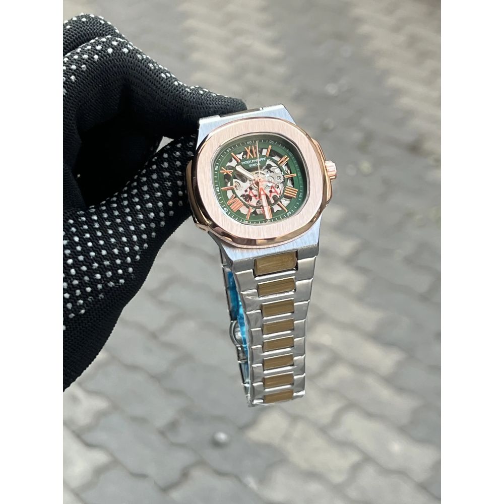 Patek Phillippe Automatic Skeleton Two Tone Rose Gold