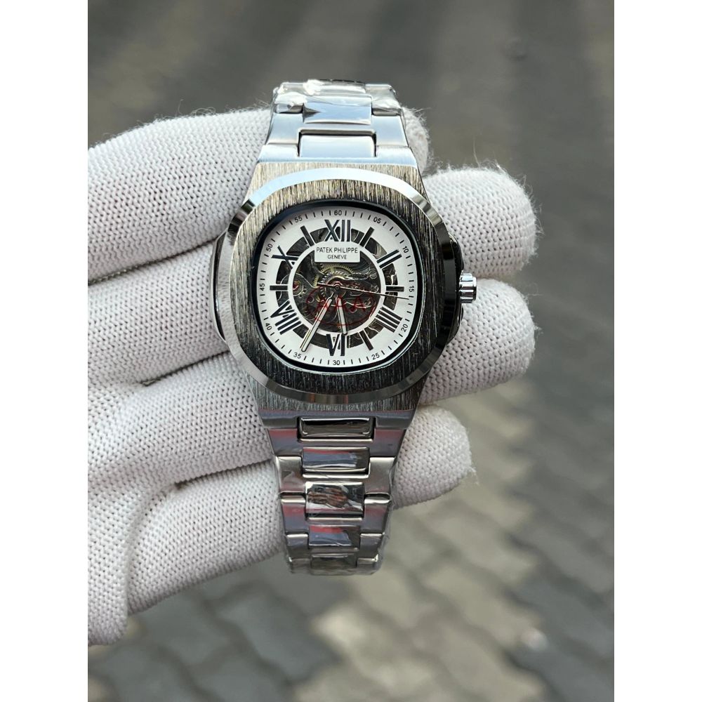 Patek Phillipe Skeleton Roman Silver White