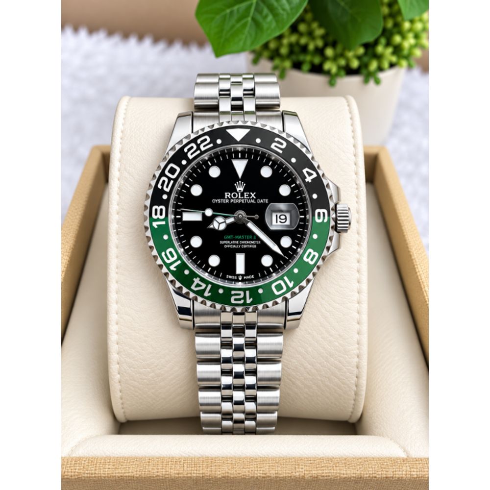 ROLLEX GMT MASTER 2B SILVER GREEN AT309